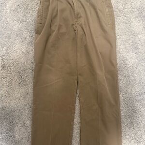 Savane Mens Flat Front Pants 36x30 Brown Classic Fit Chino Flat Front